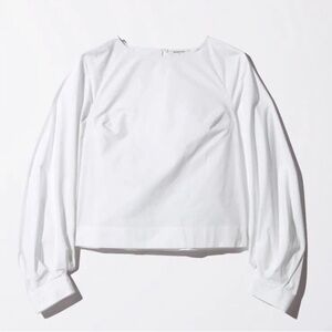 ARITZIA BABATON - White poplin puffy sleeve blouse